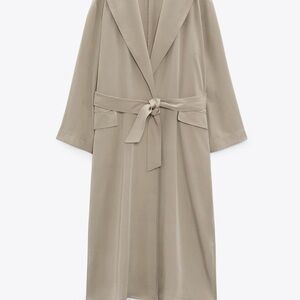Chic Beige Overcoat with Belt